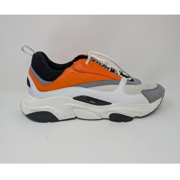 Christian Dior B22 Sneaker Orange Grey White Mesh Chunky Trainer main image 4